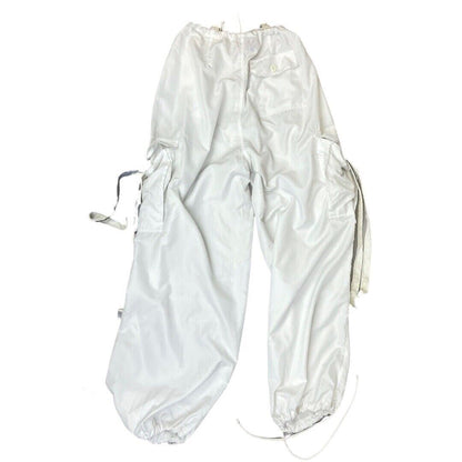 Vintage Y2K White UFO Parachute Cargo Trousers 12 14 M
