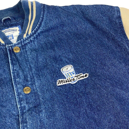 Vintage 90s Green Bay Packers Lee Denim Embroidered Varsity Jacket XXL