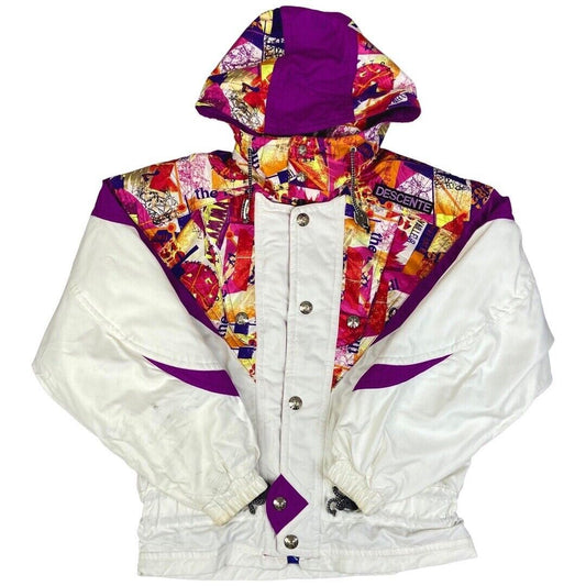 Vintage 90s White Pink Descente Ski Jacket L
