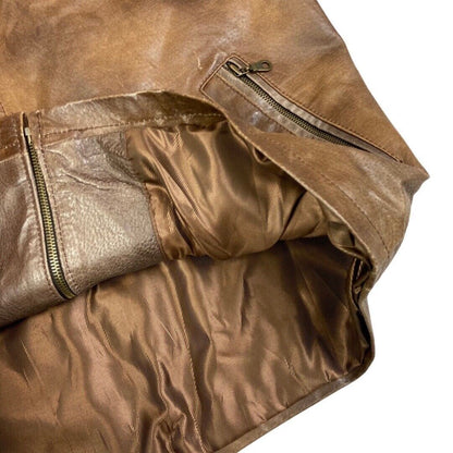 Vintage 90s Brown Leather Zip Down Jacket L