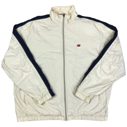 Vintage 90s Cream Navy Nike Embroidered Windbreaker XL