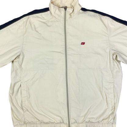 Vintage 90s Cream Navy Nike Embroidered Windbreaker XL