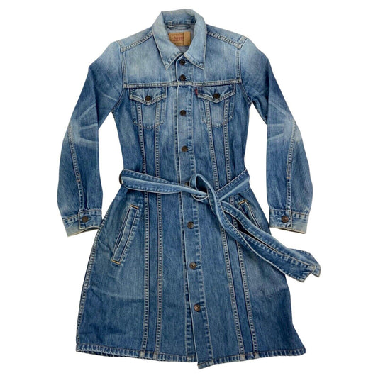 Vintage 90s 00s Blue Levi’s For Girls Button Down Denim Dress 8 10 S