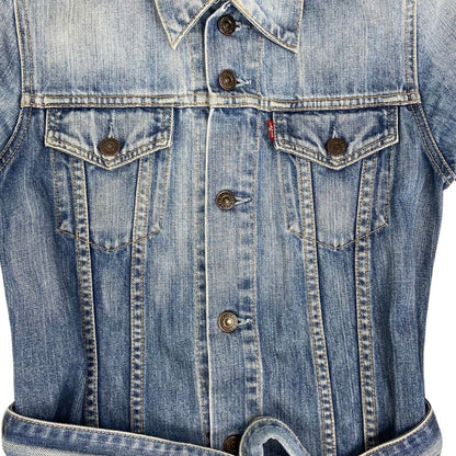 Vintage 90s 00s Blue Levi’s For Girls Button Down Denim Dress 8 10 S