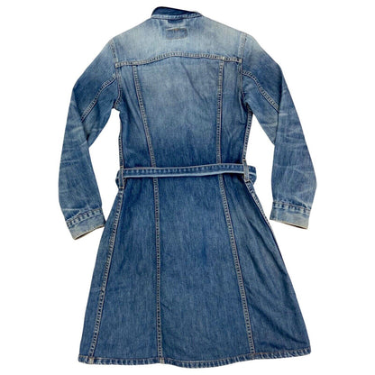 Vintage 90s 00s Blue Levi’s For Girls Button Down Denim Dress 8 10 S