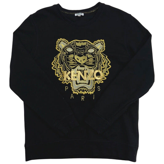 Vintage Y2K Black Gold Embroidered Kenzo Jumper M