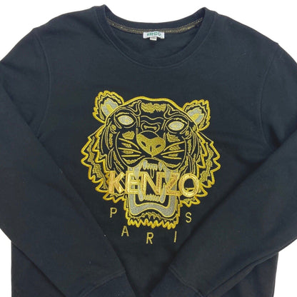 Vintage Y2K Black Gold Embroidered Kenzo Jumper M