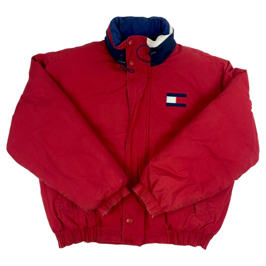 Vintage 90s Red Tommy Hilfiger Puffa Coat XL