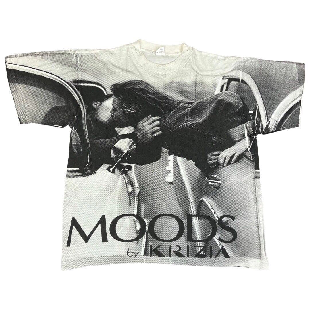 Vintage Super Rare 90s Black White Moods by Krizia All Over Print T-shirt XL