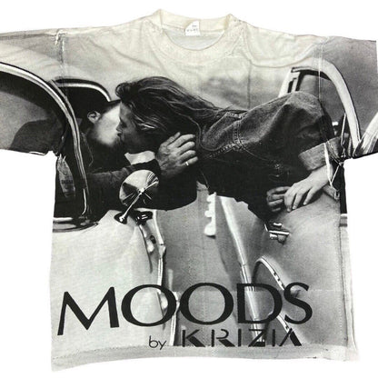 Vintage Super Rare 90s Black White Moods by Krizia All Over Print T-shirt XL