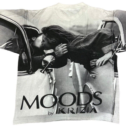 Vintage Super Rare 90s Black White Moods by Krizia All Over Print T-shirt XL