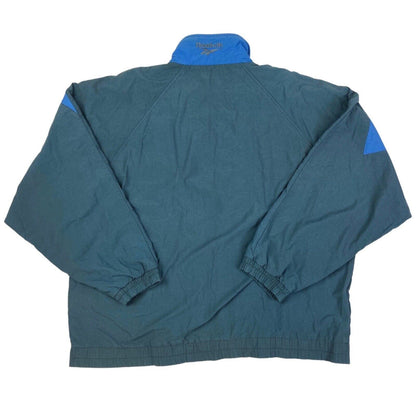 Vintage 90s Grey Yellow Blue Embroidered Reebok Windbreaker Jacket Coat XXL