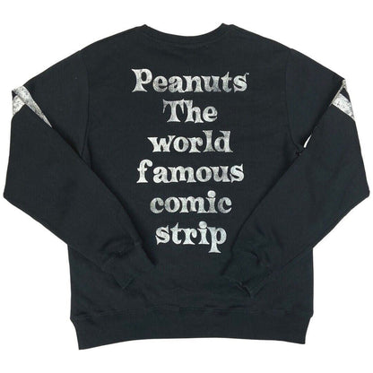 Vintage 90s 00s Black Peanuts Snoopy Loves Music Sweater sweatshirt jumper M