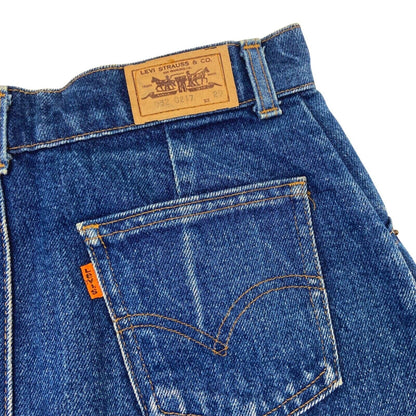 Vintage 70s Orange Tab Levi’s Denim Mini Skirt 8 10 S