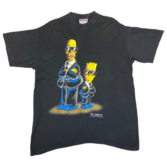 Vintage Rare 1997 Black Homer And Bart Simpson T-shirt L