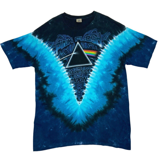 2000s Liquid Blue Tie-dye Blue Pink Floyd Dark Side Of The Moon T-shirt XXL