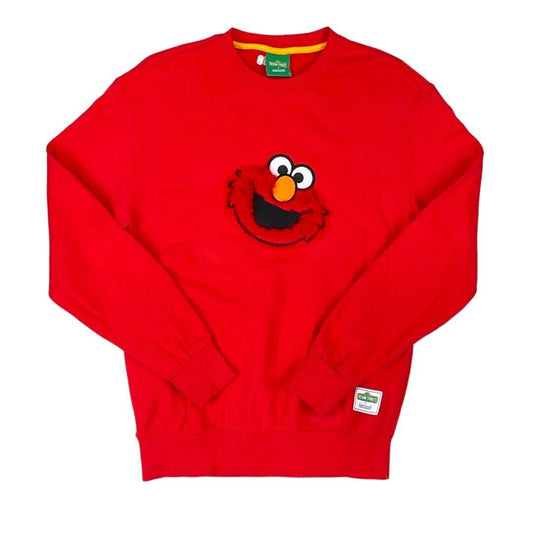Vintage 90s 00s Red Sesame Street x Pancoat Elmo Crew Neck Jumper S
