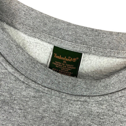 Vintage 90s 00s Grey Timberland Spell Out Letterman Varsity Crew Neck Jumper XL