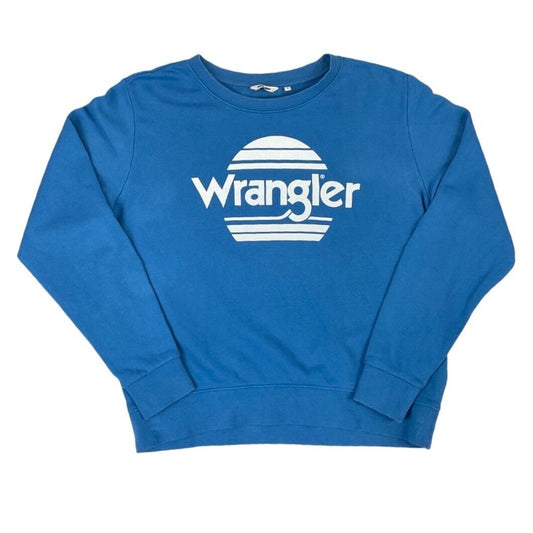 Vintage 90s Bright Blue Wrangler Crew Neck Jumper Sweater S