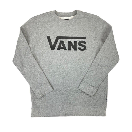 Vintage 90s 00s Grey Vans Skateboard Spell Out Logo Slim Fit Crew Neck Jumper S