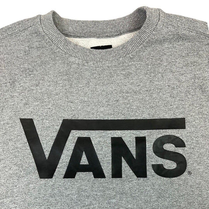 Vintage 90s 00s Grey Vans Skateboard Spell Out Logo Slim Fit Crew Neck Jumper S