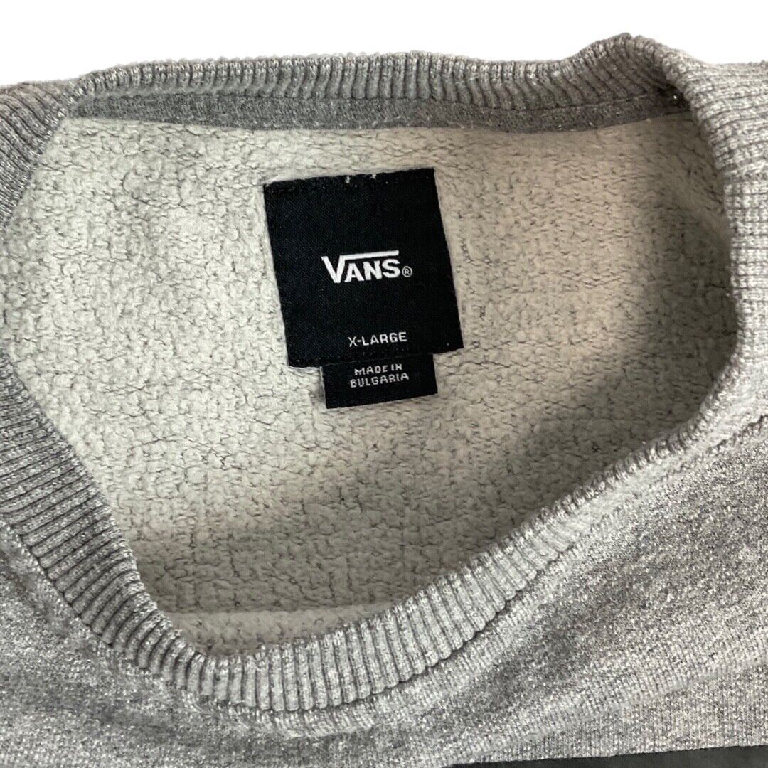 Vintage 90s 00s Grey Vans Skateboard Spell Out Logo Slim Fit Crew Neck Jumper S