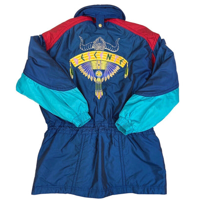 Vintage 90s Blue Red Descente Embroidered Dream Catcher Ski Jacket L