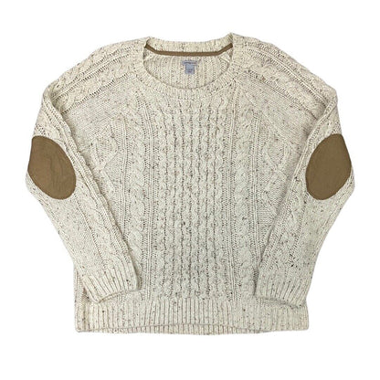 Vintage 90s 00s Beige Speckled Cable Knit Wool Carhartt Jumper 12 14