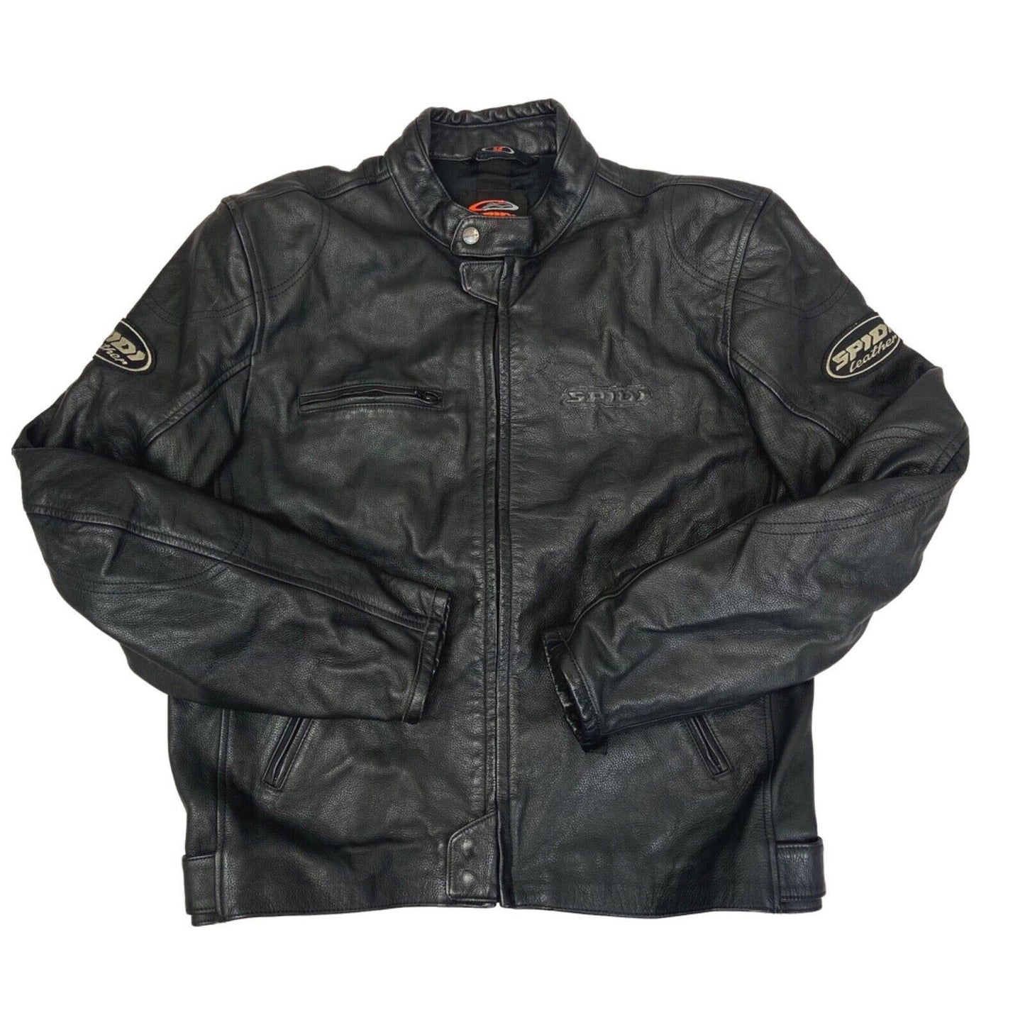 Vintage 90s Black Spidi Biker Racing Leather Jacket L