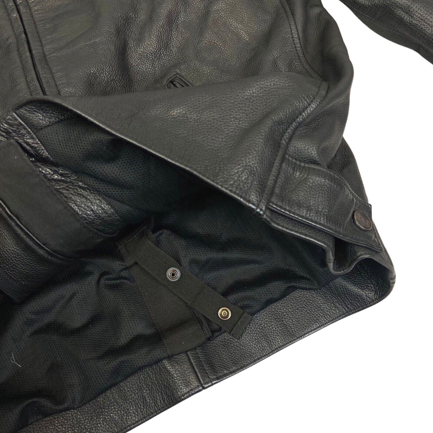 Vintage 90s Black Spidi Biker Racing Leather Jacket L