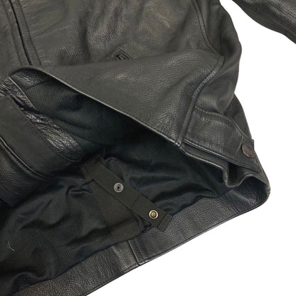 Vintage 90s Black Spidi Biker Racing Leather Jacket L