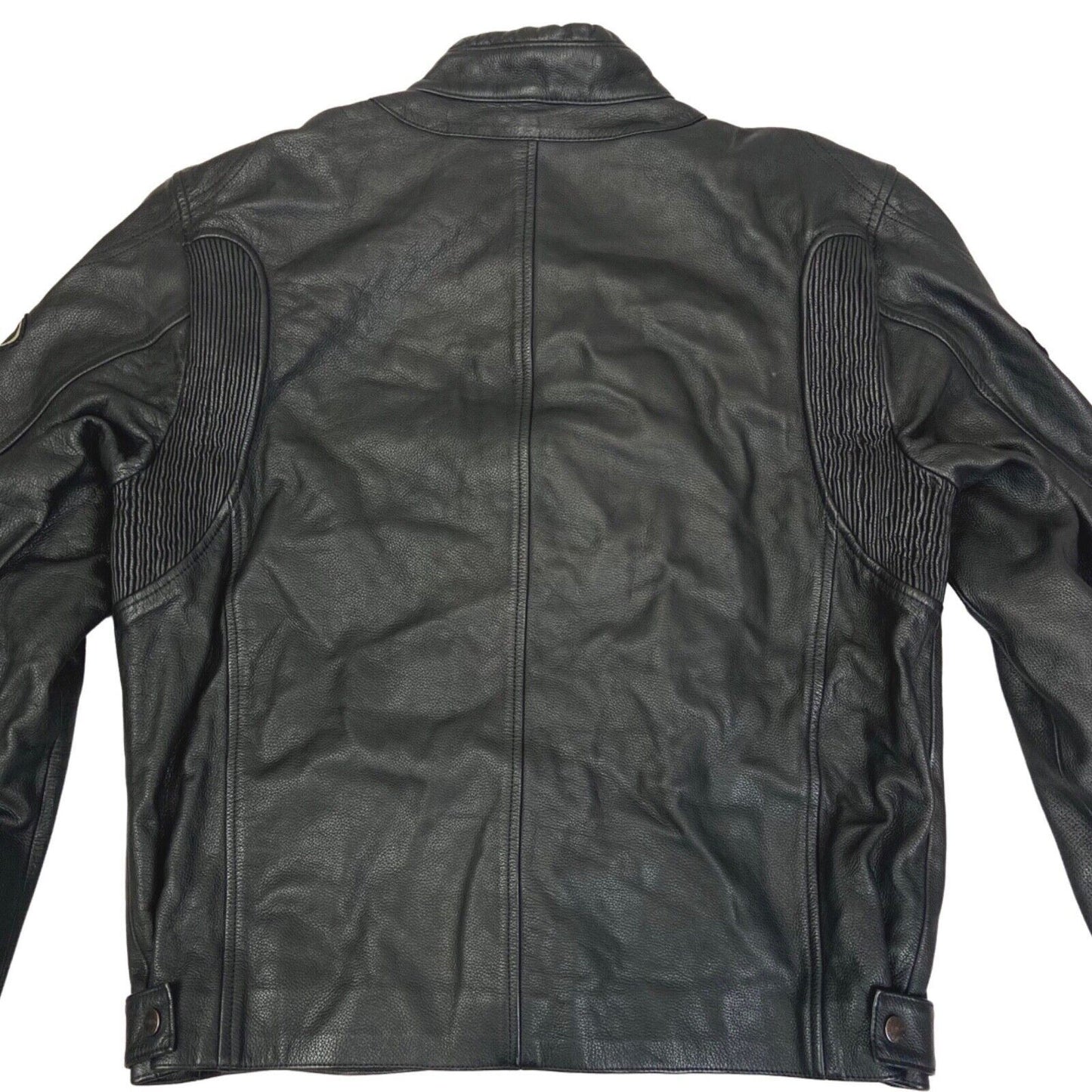 Vintage 90s Black Spidi Biker Racing Leather Jacket L