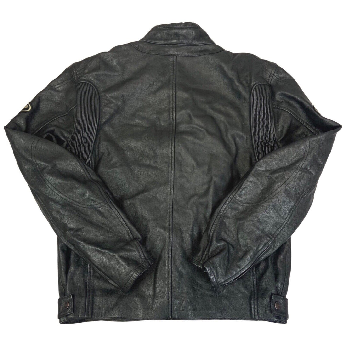 Vintage 90s Black Spidi Biker Racing Leather Jacket L