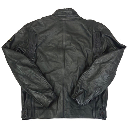Vintage 90s Black Spidi Biker Racing Leather Jacket L
