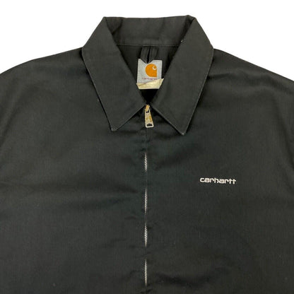 Vintage 00s Black Carhartt Embroidered Zip-Up Harrington Worker Jacket L