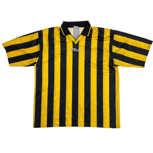 Vintage 90s Yellow Black Fila Football Monogram Jersey L