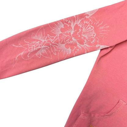Vintage Y2K Pink Ed Hardy Zip Up Graphic Print Hoodie 8 10