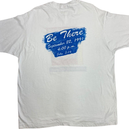 Vintage 1991 White Billy Graham Central Park Graphic Print T-shirt L