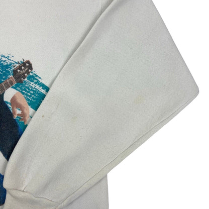 VTG 1992 White Blue Garth Brooks Double Graphic Music Sweatshirt Jumper M