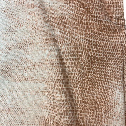 Vintage 90s Y2K Cream Brown Snakeskin Animal Print Bootcut Trousers 8 10 S