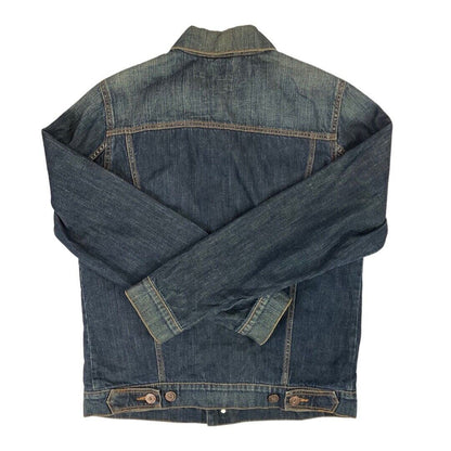 Vintage 90s 00s Blue Hugo Boss Orange Contrast Stitch Denim Jacket S M
