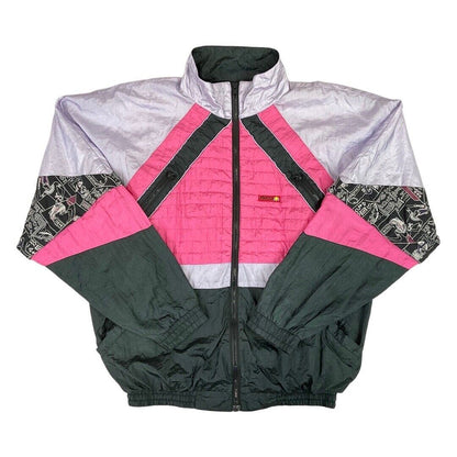VTG 80s 90s Pink Lilac Black Egyptian Hieroglyph Ellesse Windbreaker Jacket XL