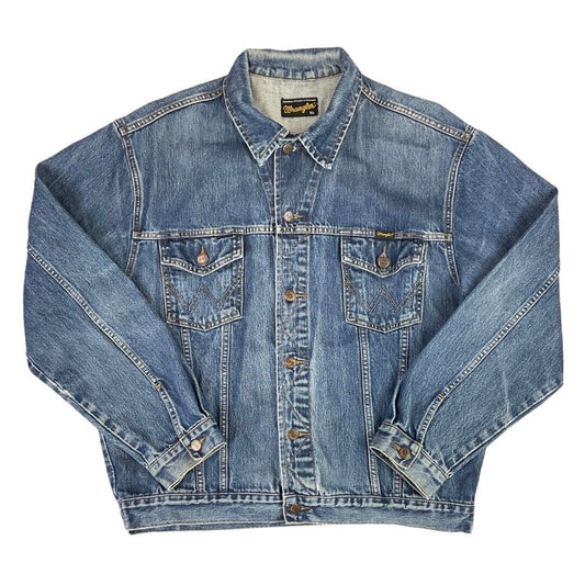 Vintage 90s 00s Light Blue Wrangler Western Men's Denim Jacket 50" L XL