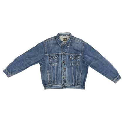 Vintage 90s 00s Light Blue Wrangler Western Men's Denim Jacket 50" L XL