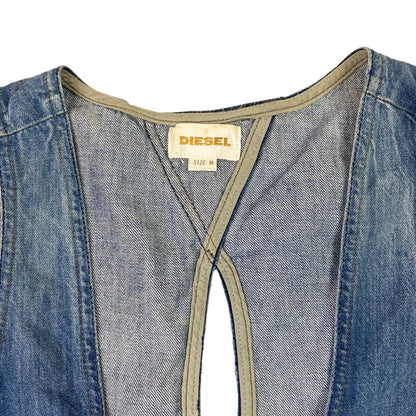 Vintage 90s Y2K Blue Diesel Denim Cropped Waistcoat M