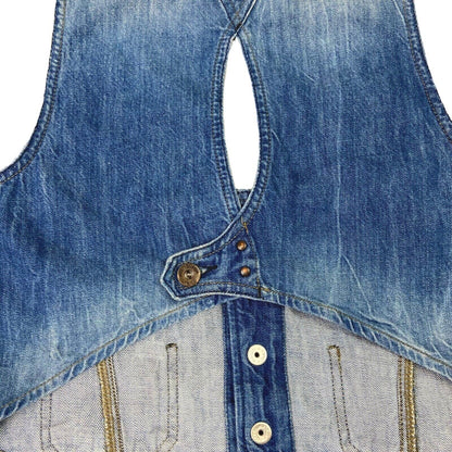 Vintage 90s Y2K Blue Diesel Denim Cropped Waistcoat M