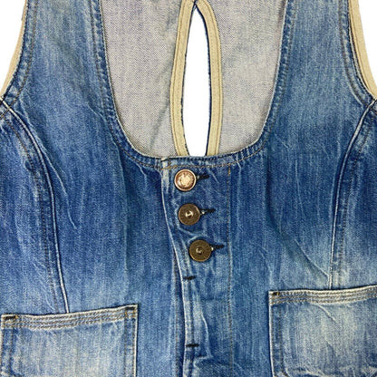 Vintage 90s Y2K Blue Diesel Denim Cropped Waistcoat M