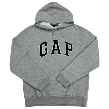 Vintage 90s 00s Grey Spell Out Appliqué Gap Hoodie L
