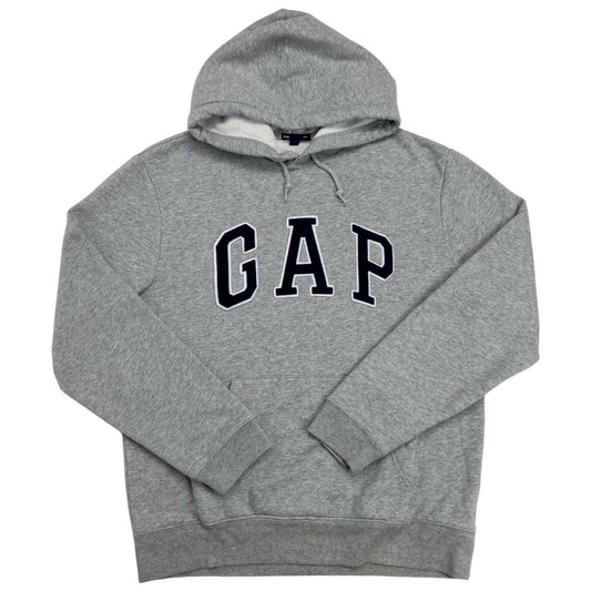 Vintage 90s 00s Grey Spell Out Appliqué Gap Hoodie L