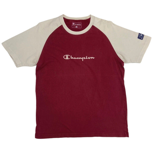 Vintage 90s 00s Red Beige Champion Short Sleeve T-shirt M
